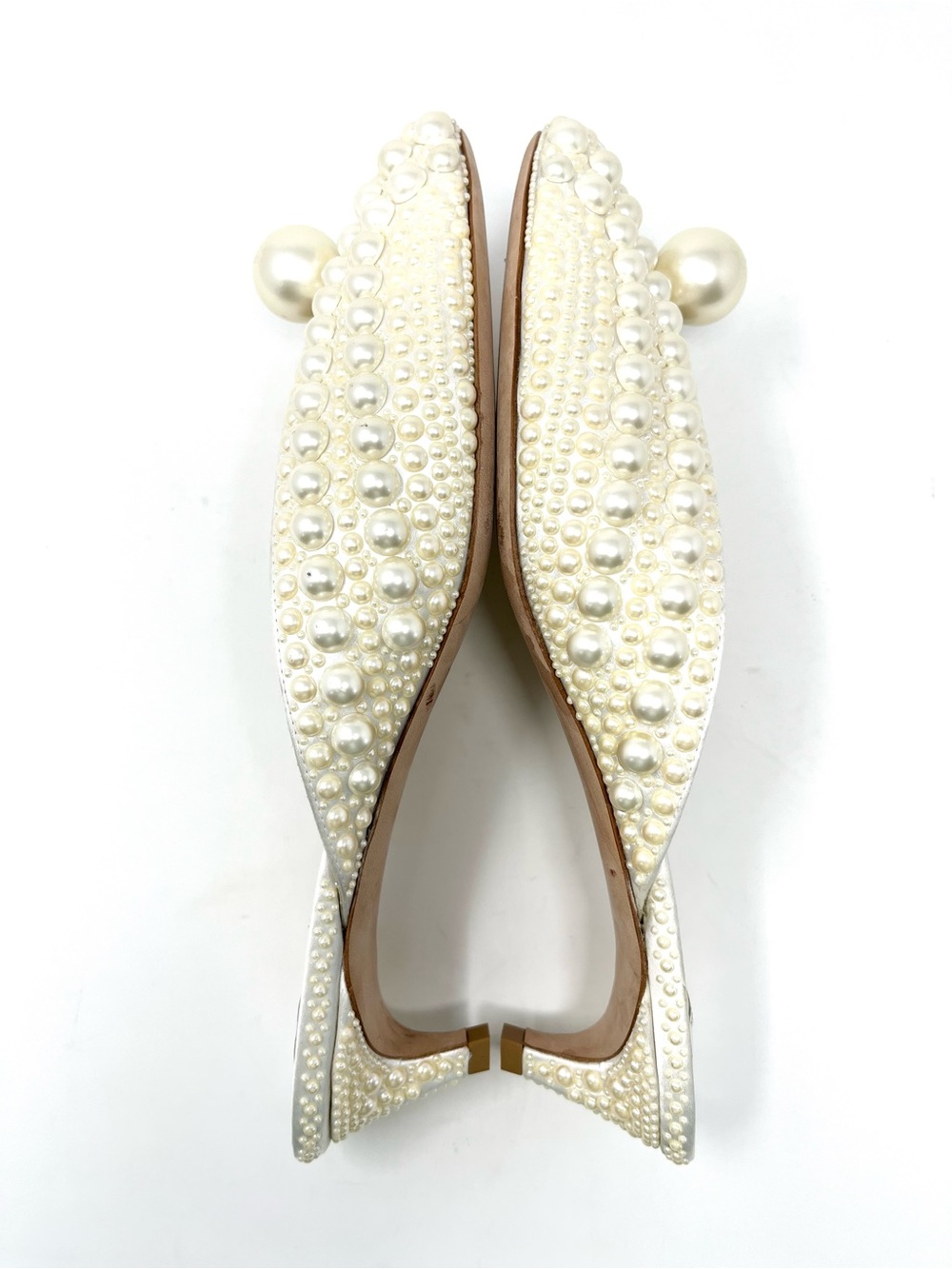 Jimmy Choo Samantha 35 White Satin Pearl Mules Kitten Heels Wedding Bridal 40.5 - Picture 6 of 11
